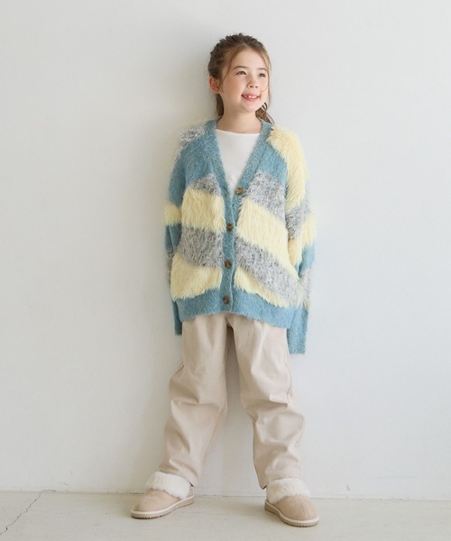 BAYFLOW（ベイフロー）の「[大人気♪新色が仲間入り]ニュアンスパターンカーデ[120/140/160cm](KIDS)（カーディガン/ボレロ・キッズ・ライラック/グレー/グリーン/イエロー/レッド・120cm/140cm/160cm）」の8枚目の写真