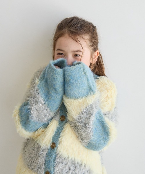 BAYFLOW（ベイフロー）の「[大人気♪新色が仲間入り]ニュアンスパターンカーデ[120/140/160cm](KIDS)（カーディガン/ボレロ・キッズ・ライラック/グレー/グリーン/イエロー/レッド・120cm/140cm/160cm）」の14枚目の写真