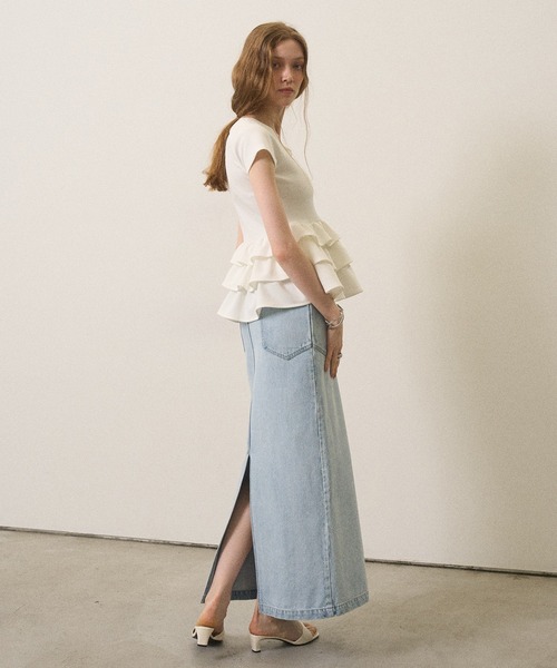 MIELI INVARIANT(ミエリインヴァリアント)の「Square Cut Peplum Tops(Tシャツ/カットソー・レディース・ホワイト/ブラック/ピンクベージュ・FREE)」の19枚目の写真