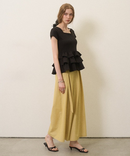 MIELI INVARIANT(ミエリインヴァリアント)の「Square Cut Peplum Tops(Tシャツ/カットソー・レディース・ホワイト/ブラック/ピンクベージュ・FREE)」の22枚目の写真