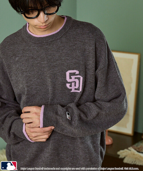PUBLUX(パブリュクス)の「PUBLUX/パブリュクス 別注 MLB カラー 配色 ニット 限定展開(ニット/セーター・メンズ・ネイビー/チャコールグレー/グレー/ライトグレー/サックスブルー/ブラウン・LARGE/MEDIUM/SMALL)」の16枚目の写真