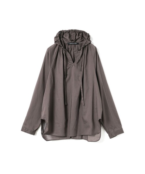 mizuiroind(ミズイロインド)の「mizuiro ind フードギャザーネックシャツ(シャツ/ブラウス・レディース・チャコールグレー/ブラック/ライトブルー/ブラウン/オフホワイト・FREE)」の3枚目の写真