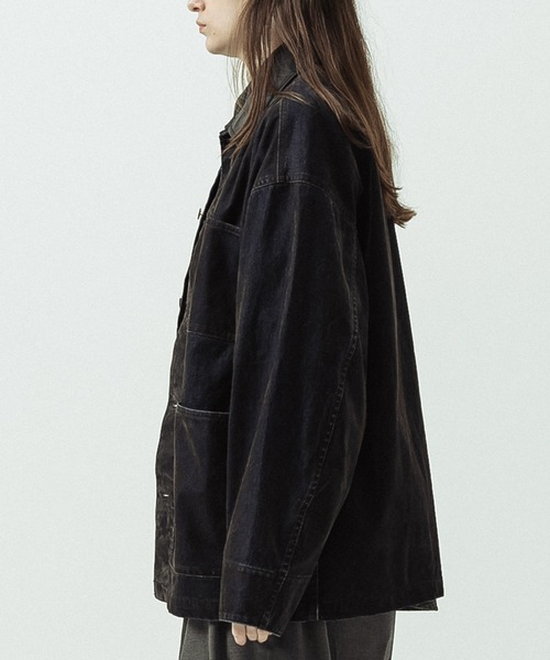 SLICK(スリック)の「【SLICK/スリック】Flock Denim Coverall/フロックデニム カバーオール(カバーオール・メンズ・インディゴブルー・3/2/1)」の4枚目の写真
