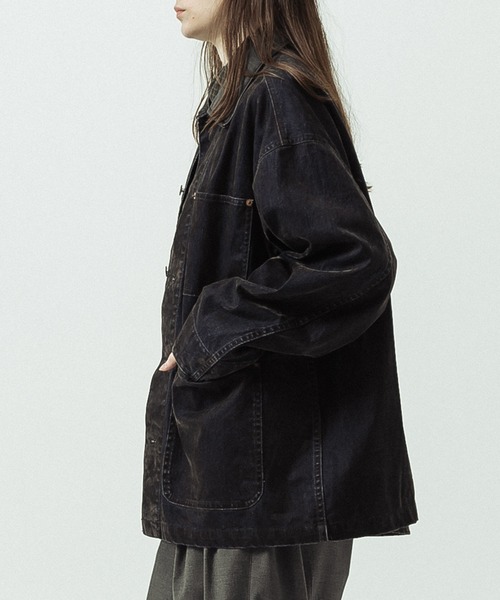 SLICK(スリック)の「【SLICK/スリック】Flock Denim Coverall/フロックデニム カバーオール(カバーオール・メンズ・インディゴブルー・3/2/1)」の5枚目の写真