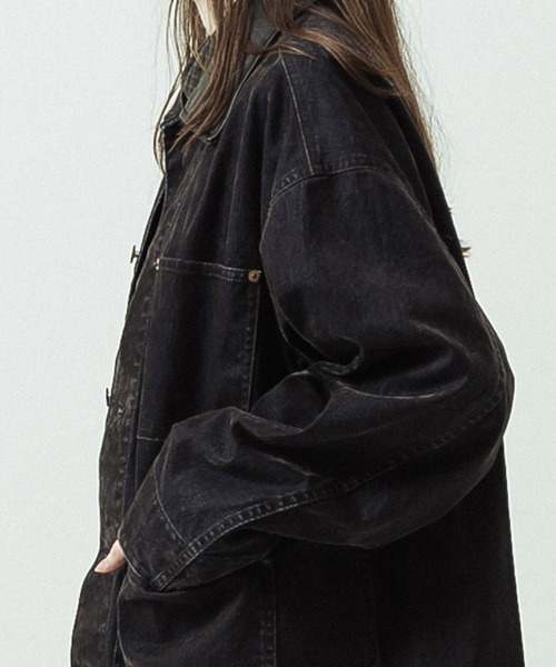 SLICK(スリック)の「【SLICK/スリック】Flock Denim Coverall/フロックデニム カバーオール(カバーオール・メンズ・インディゴブルー・3/2/1)」の9枚目の写真