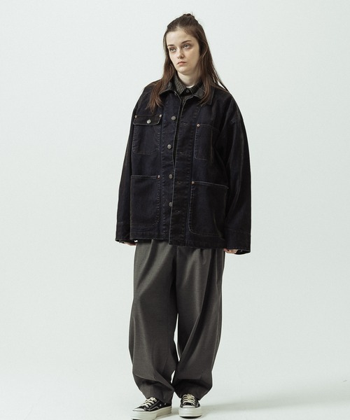SLICK(スリック)の「【SLICK/スリック】Flock Denim Coverall/フロックデニム カバーオール(カバーオール・メンズ・インディゴブルー・3/2/1)」の10枚目の写真