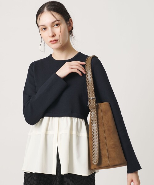 BEAUTY&YOUTH UNITED ARROWS(ビューティーアンドユースユナイテッドアローズ)の「レザーライク カガリハンドル ショルダーバッグ(ショルダーバッグ・レディース・モカ/ブラック・FREE)」の6枚目の写真