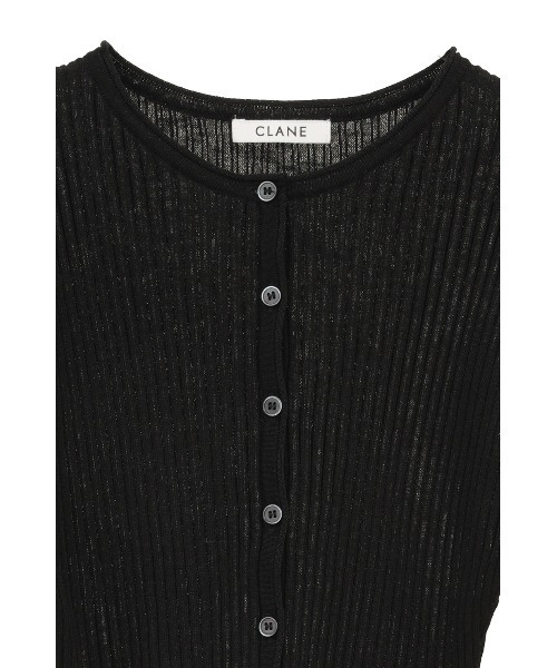 CLANE（クラネ）の「【CLANE/クラネ】CONTRAST TRIM SHEER KNIT CARDIGAN/コントラストトリムシアーニットカーディガン（カーディガン/ボレロ・レディース・ブラック/ホワイト/ブラウン・1）」の11枚目の写真