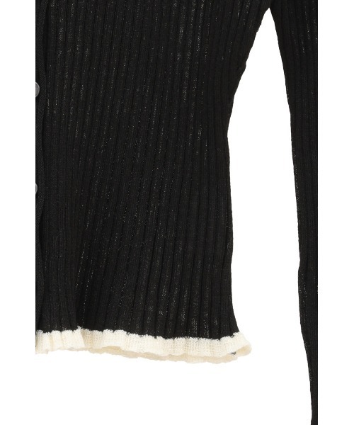CLANE（クラネ）の「【CLANE/クラネ】CONTRAST TRIM SHEER KNIT CARDIGAN/コントラストトリムシアーニットカーディガン（カーディガン/ボレロ・レディース・ブラック/ホワイト/ブラウン・1）」の13枚目の写真