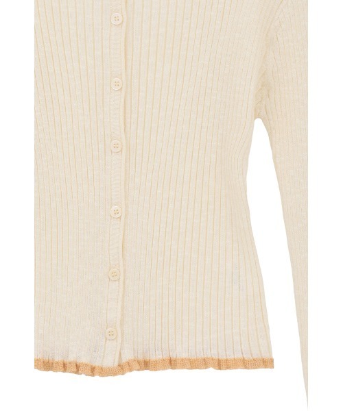 CLANE（クラネ）の「【CLANE/クラネ】CONTRAST TRIM SHEER KNIT CARDIGAN/コントラストトリムシアーニットカーディガン（カーディガン/ボレロ・レディース・ブラック/ホワイト/ブラウン・1）」の7枚目の写真