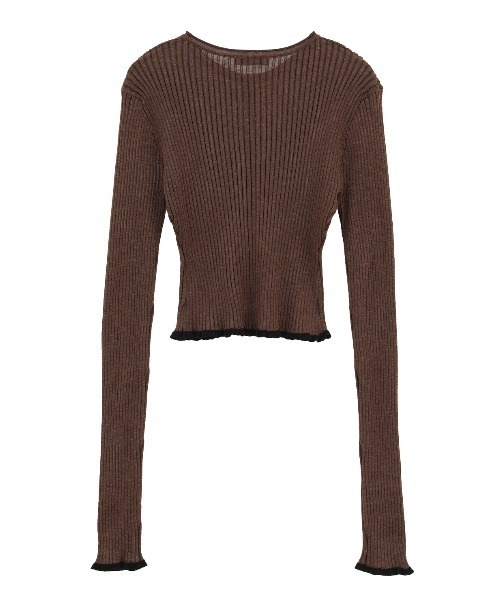 CLANE（クラネ）の「【CLANE/クラネ】CONTRAST TRIM SHEER KNIT CARDIGAN/コントラストトリムシアーニットカーディガン（カーディガン/ボレロ・レディース・ブラック/ホワイト/ブラウン・1）」の16枚目の写真