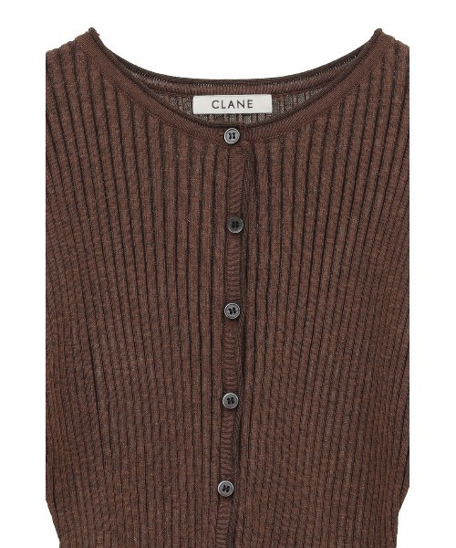 CLANE（クラネ）の「【CLANE/クラネ】CONTRAST TRIM SHEER KNIT CARDIGAN/コントラストトリムシアーニットカーディガン（カーディガン/ボレロ・レディース・ブラック/ホワイト/ブラウン・1）」の17枚目の写真