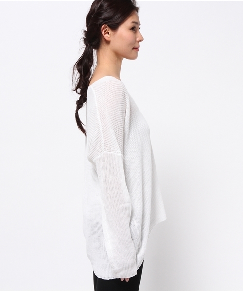 titivate（ティティベイト）の「Vﾈｯｸﾗｲﾄﾆｯﾄﾌﾟﾙｵｰﾊﾞｰ（ニット/セーター・レディース・ネイビー/ホワイト/アイボリー/杢グレー・FREE）」の5枚目の写真