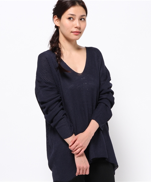 titivate（ティティベイト）の「Vﾈｯｸﾗｲﾄﾆｯﾄﾌﾟﾙｵｰﾊﾞｰ（ニット/セーター・レディース・ネイビー/ホワイト/アイボリー/杢グレー・FREE）」の14枚目の写真