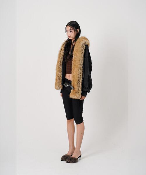 ROYAL FLASH（ロイヤルフラッシュ）の「MITSUKI/ミツキ/FAUX MUFFLER HOODIE（パーカー・レディース・ブラック/グレー・F）」の11枚目の写真