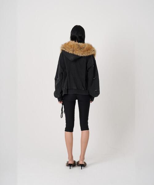 ROYAL FLASH（ロイヤルフラッシュ）の「MITSUKI/ミツキ/FAUX MUFFLER HOODIE（パーカー・レディース・ブラック/グレー・F）」の12枚目の写真