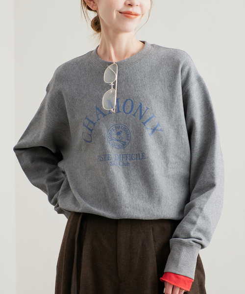 SLOBE IENA(スローブイエナ)の「CHAMONIX Clubスウェット(スウェット・レディース・スカイブルー/チャコールグレー/カーキ・FREE)」の8枚目の写真