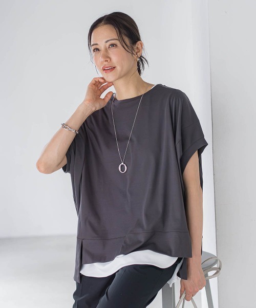 LAUTREAMONT(ロートレアモン)の「【WEB限定】季節をつなぐレイヤードタンク(Tシャツ/カットソー・レディース・ホワイト/ブラック・9号)」の17枚目の写真