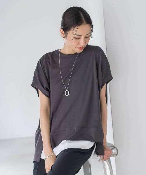 LAUTREAMONT(ロートレアモン)の「【WEB限定】季節をつなぐレイヤードタンク(Tシャツ/カットソー・レディース・ホワイト/ブラック・9号)」の21枚目の写真