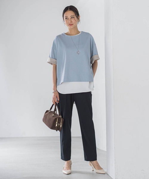 LAUTREAMONT(ロートレアモン)の「【WEB限定】季節をつなぐレイヤードタンク(Tシャツ/カットソー・レディース・ホワイト/ブラック・9号)」の3枚目の写真