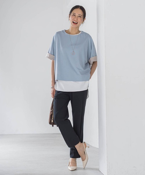 LAUTREAMONT(ロートレアモン)の「【WEB限定】季節をつなぐレイヤードタンク(Tシャツ/カットソー・レディース・ホワイト/ブラック・9号)」の4枚目の写真