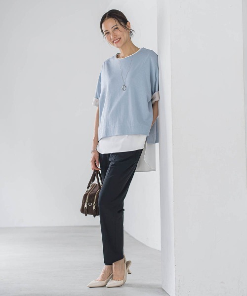 LAUTREAMONT(ロートレアモン)の「【WEB限定】季節をつなぐレイヤードタンク(Tシャツ/カットソー・レディース・ホワイト/ブラック・9号)」の5枚目の写真