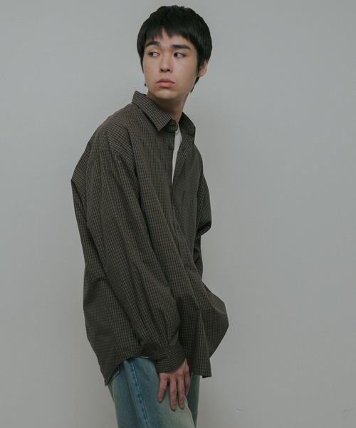 URBAN RESEARCH DOORS(アーバンリサーチドアーズ)の「OG Cotton Poplin Plaid Shirts(シャツ/ブラウス・メンズ・ブラウン/グリーン・LARGE/MEDIUM)」の5枚目の写真