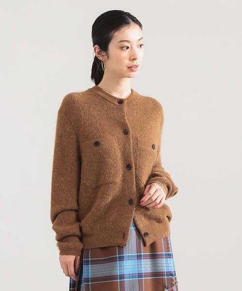 Demi-Luxe BEAMS(デミルクス ビームス)の「アルパカ シャギー カーディガン(ニット/セーター・レディース・ブラウン系その他3/ホワイト・ONE SIZE)」の2枚目の写真