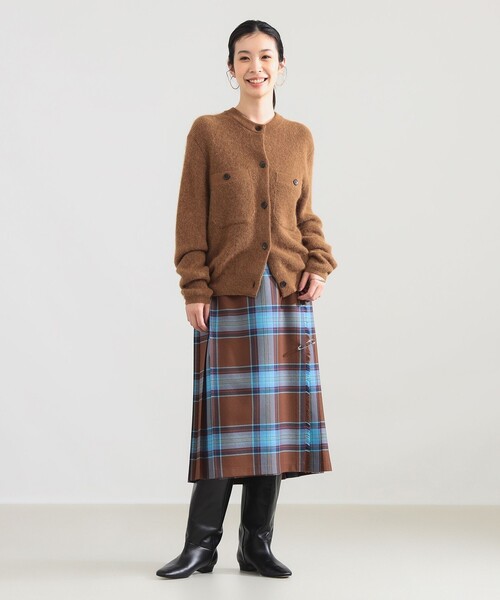 Demi-Luxe BEAMS(デミルクス ビームス)の「アルパカ シャギー カーディガン(ニット/セーター・レディース・ブラウン系その他3/ホワイト・ONE SIZE)」の4枚目の写真