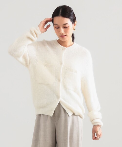 Demi-Luxe BEAMS(デミルクス ビームス)の「アルパカ シャギー カーディガン(ニット/セーター・レディース・ブラウン系その他3/ホワイト・ONE SIZE)」の11枚目の写真