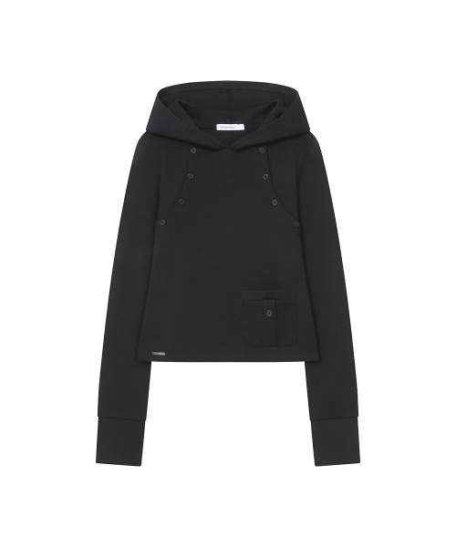 Miseki SEOUL（ミセキソウル）の「Double placket slim hoodie BLACK（パーカー・レディース・その他・1/2）」の2枚目の写真