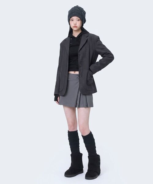 Miseki SEOUL（ミセキソウル）の「Double placket slim hoodie BLACK（パーカー・レディース・その他・1/2）」の5枚目の写真