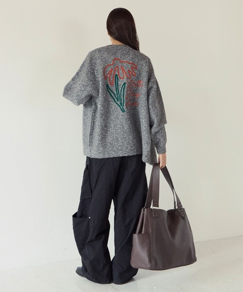 PBLIM(ページボーイリム)の「《UNISEX》フラワーシシュウカーディガン(カーディガン/ボレロ・レディース・グリーン/グレー・FREE)」の10枚目の写真
