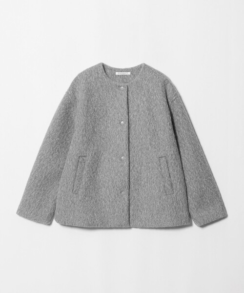 BEAUTY&YOUTH UNITED ARROWS(ビューティーアンドユースユナイテッドアローズ)の「ブークレ ノーカラーブルゾン(ブルゾン・レディース・ダークグレー/グレー系/オフホワイト・M/XS/S)」の1枚目の写真