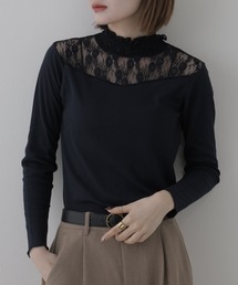 NARNAD LADYS レース使いハイネックトップス 長袖