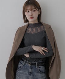 NARNAD LADYS レース使いハイネックトップス 長袖