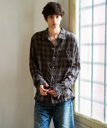 CAMPHOR WOOD（カンファーウッド）の「L/S SHIRRING CHECK SHIRT / シャーリング加工L/Sチェックシャツ（シャツ/ブラウス）」