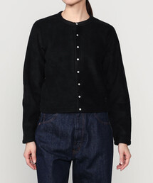 DANTON/ダントン] ワンポイントロゴ クルーネックニットカーディガン