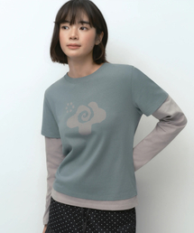 [オヘシオコラボ] レイヤード長袖Tシャツ [ミントグレー]