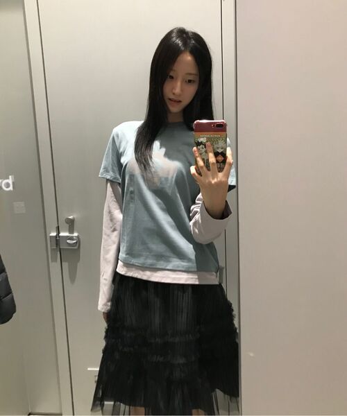 MUSINSA STANDARD WOMAN（ムシンサスタンダードウーマン）の「[オヘシオコラボ] レイヤード長袖Tシャツ [ミントグレー]（Tシャツ/カットソー・レディース・その他・SMALL/MEDIUM/LARGE）」の8枚目の写真