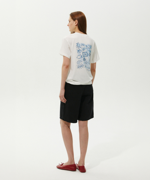 PLAC WOMEN（プレイス・ウィメン）の「リネングラフィックTシャツホワイト（Tシャツ/カットソー・レディース・その他・MEDIUM/SMALL）」の3枚目の写真