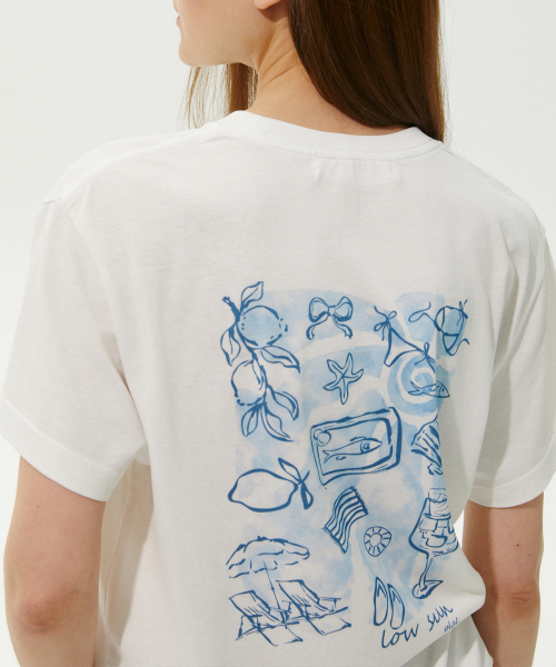 PLAC WOMEN（プレイス・ウィメン）の「リネングラフィックTシャツホワイト（Tシャツ/カットソー・レディース・その他・MEDIUM/SMALL）」の5枚目の写真