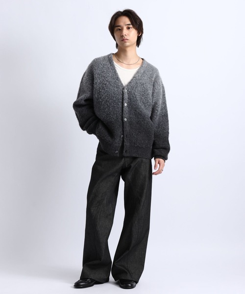 RAGEBLUE(レイジブルー)の「GRADIENT BRUSHED KNIT CARDIGAN/グラデーション起毛ニットカーディガン(カーディガン/ボレロ・メンズ・グレー/ブラック/ブラウン・LARGE/MEDIUM)」の5枚目の写真