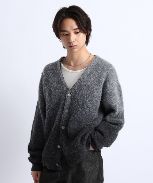 RAGEBLUE(レイジブルー)の「GRADIENT BRUSHED KNIT CARDIGAN/グラデーション起毛ニットカーディガン(カーディガン/ボレロ・メンズ・グレー/ブラック/ブラウン・LARGE/MEDIUM)」の8枚目の写真