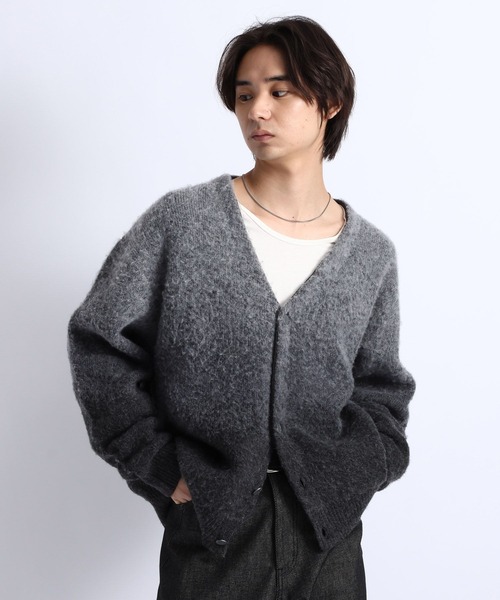 RAGEBLUE(レイジブルー)の「GRADIENT BRUSHED KNIT CARDIGAN/グラデーション起毛ニットカーディガン(カーディガン/ボレロ・メンズ・グレー/ブラック/ブラウン・LARGE/MEDIUM)」の9枚目の写真