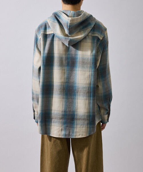 le cercle ADAM ET ROPE'（ルセルクルアダムエロペ）の「フードチェックシャツ（シャツ/ブラウス・メンズ・マスタード/ブルー系その他4/グレー・M/L/LL）」の12枚目の写真