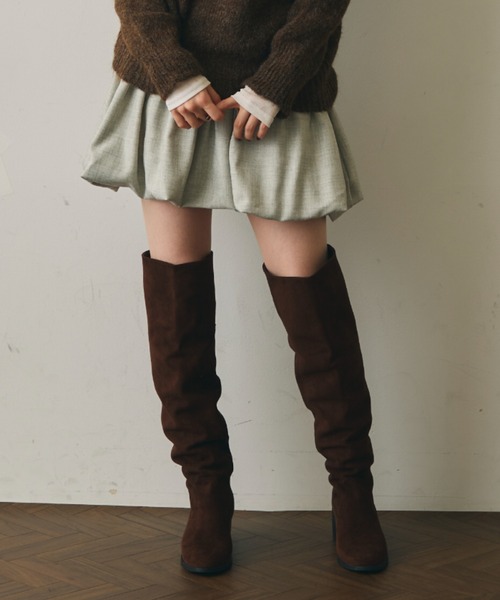Trish(トリッシュ)の「タックバルーンミニスカート(スカート・レディース・アイボリー/チャコールグレー・FREE)」の19枚目の写真