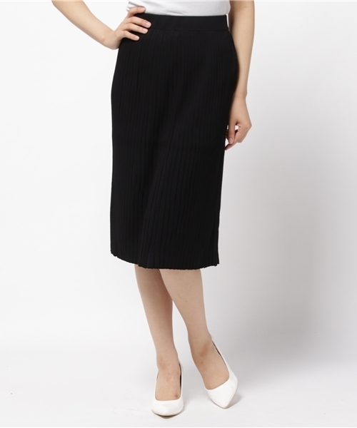 Droite lautreamont（ドロワットロートレアモン）の「ニットプリーツ見えスカート（スカート・レディース・ブラック/グリーン/ベージュ・M/L）」の16枚目の写真