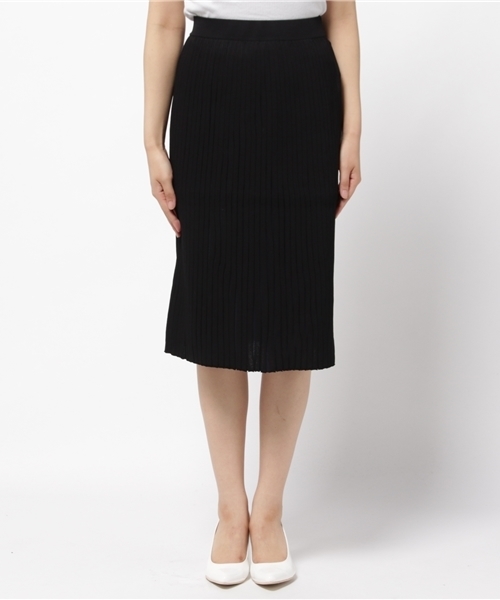 Droite lautreamont（ドロワットロートレアモン）の「ニットプリーツ見えスカート（スカート・レディース・ブラック/グリーン/ベージュ・M/L）」の17枚目の写真