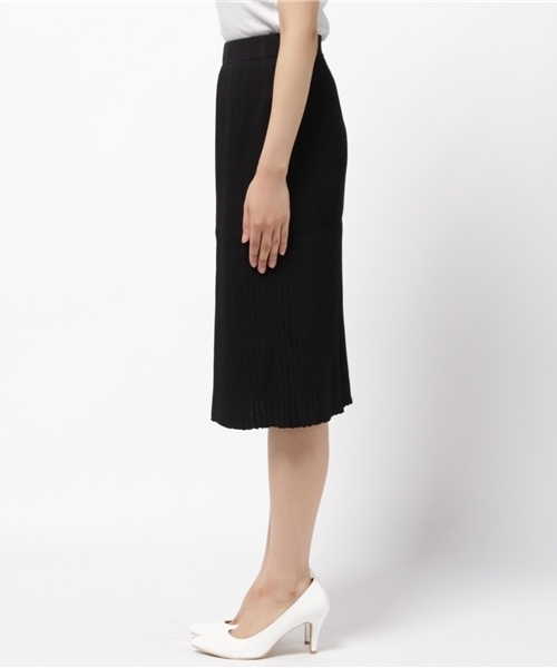 Droite lautreamont（ドロワットロートレアモン）の「ニットプリーツ見えスカート（スカート・レディース・ブラック/グリーン/ベージュ・M/L）」の18枚目の写真